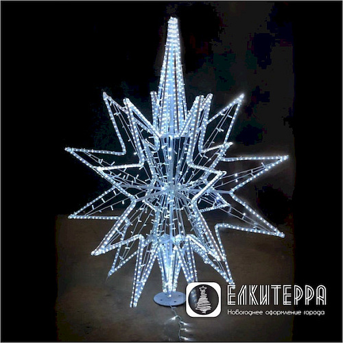 Световая макушка Кристалл 3D 150 см, цвет свечения Теплый белый